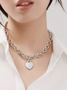 Heart Tag Chain Link Necklace Tiffany and Co.